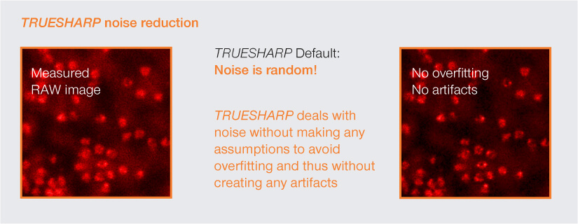 Noise reduction and image boosting with abberior's TRUESHARP deconvolution