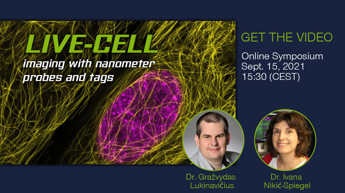 LIVE-CELL imaging with nanometer probes and tags. Get the video of the online symposium.