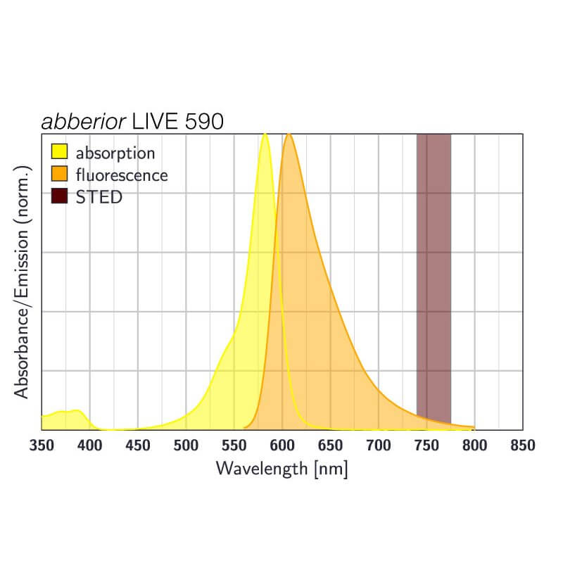 Absorption and emission spectra of abberior LIVE 590
