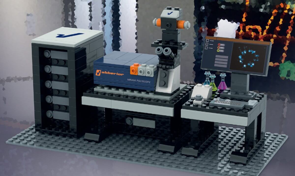 Miniature model of MIRAVA POLYSCOPE made of building bricks